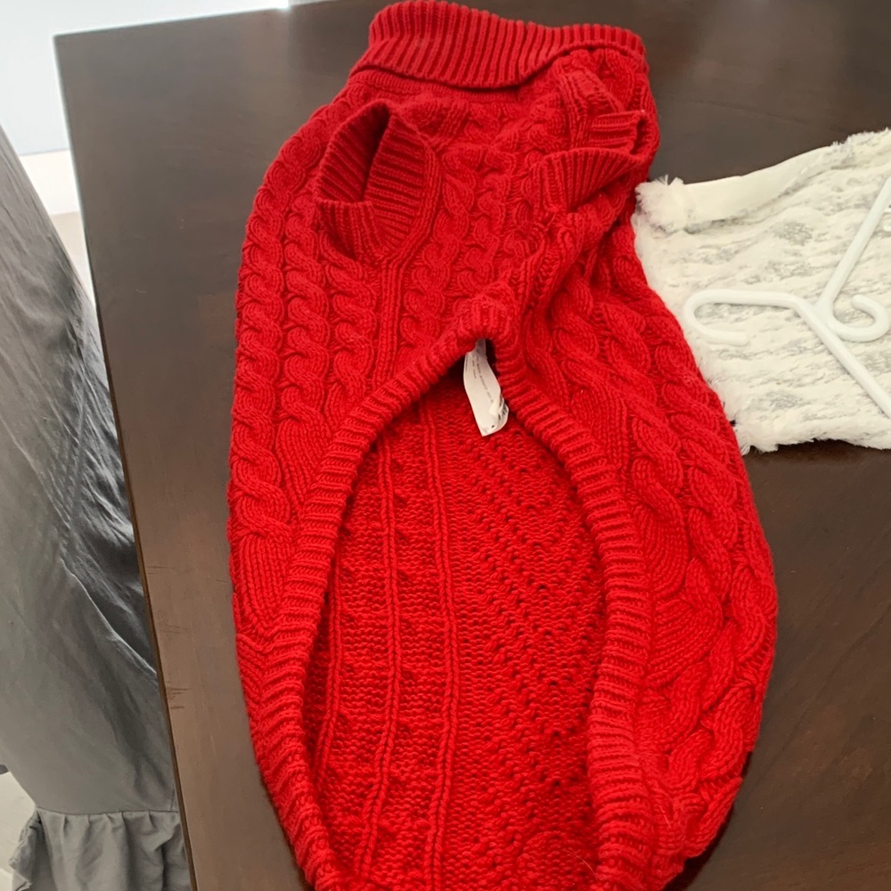 Red Cable KnitDogSweater